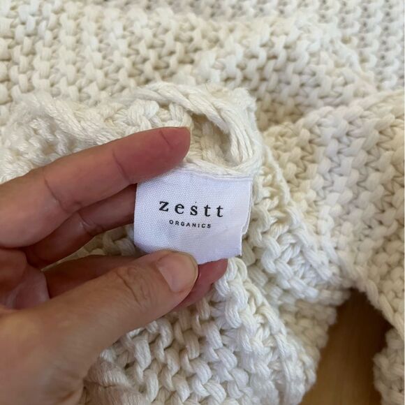 Zestt Organics The Knit Throw Dreamsoft Organic Cotton in Soft White NWOT - Picture 13 of 13